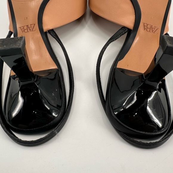 ZARA Zara Raised Detail Slingbacks Low Heels Nude 41 - Picture 7 of 8